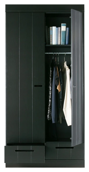 WOOOD Connect Garderobeskap 195x94x53 - Svart - Bilde 7