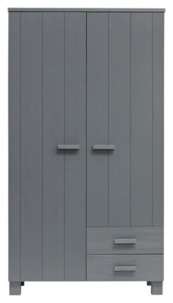 WOOOD Dennis Garderobeskap 202x111x55 - Grå