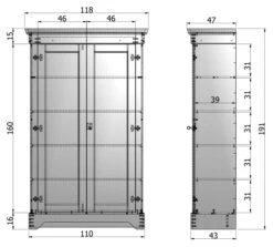 WOOOD Isabel Skap 191x118 - Hvit -UNOLIVING Butikk woood isabel skab 191x118 hvid EE00802 7 ff85