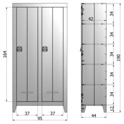WOOOD Kluis Skap 190x95 - Grå 19 WOOOD Kluis Skap 190x95 - Grå -UNOLIVING Butikk woood kluis skab 190x95 graa EE00724 10 047f