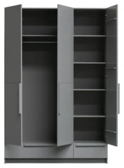 WOOOD Pure Garderobeskap 215x142x60 - Grå -UNOLIVING Butikk woood pure garderobeskab 215x142x60 graa EE03640 3 d22e