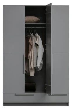 WOOOD Pure Garderobeskap 215x142x60 - Grå -UNOLIVING Butikk woood pure garderobeskab 215x142x60 graa EE03640 5 182a