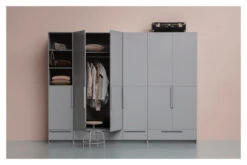 WOOOD Pure Garderobeskap 215x95x60 - Grå -UNOLIVING Butikk woood pure garderobeskab 215x95x60 graa EE03641 3 f82f