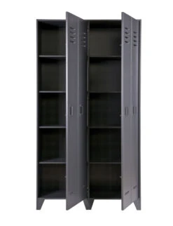 Woood - Stijn Garderobeskap - Stålgrå -UNOLIVING Butikk woood stijn garderobeskab staalgraa garderobeskabe EE00574 4 16ff