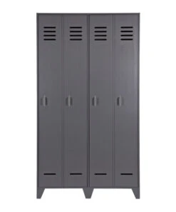 Woood - Stijn Garderobeskap - Stålgrå -UNOLIVING Butikk woood stijn garderobeskab staalgraa garderobeskabe EE00574 9 4114