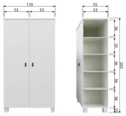 WOOOD Ties Garderobeskap 111x55 - Hvit 15 WOOOD Ties Garderobeskap 111x55 - Hvit -UNOLIVING Butikk woood ties garderobeskab 111x55 hvid EE03639 8 b24e