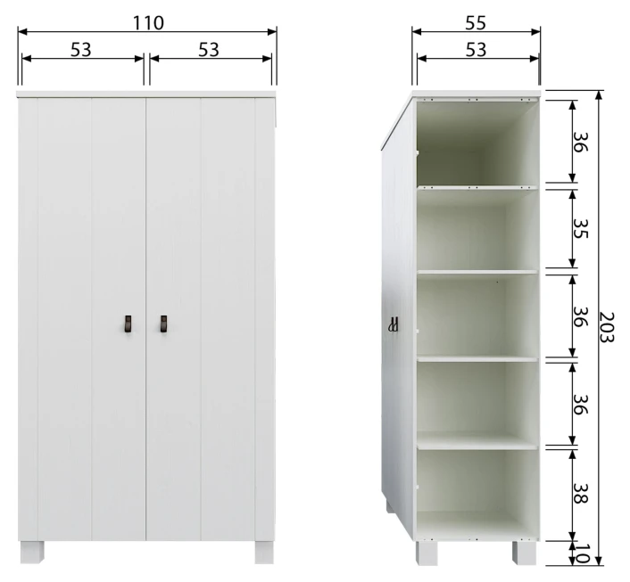 WOOOD Ties Garderobeskap 111x55 - Hvit 8 WOOOD Ties Garderobeskap 111x55 - Hvit - Bilde 8