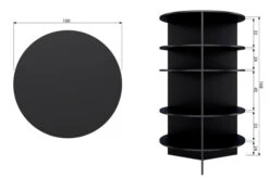 Woood Trian Tower Reol - Sort Ask, Ø100 -UNOLIVING Butikk woood trian tower reol sort ask oe100 reoler EE01445 3 3fd5